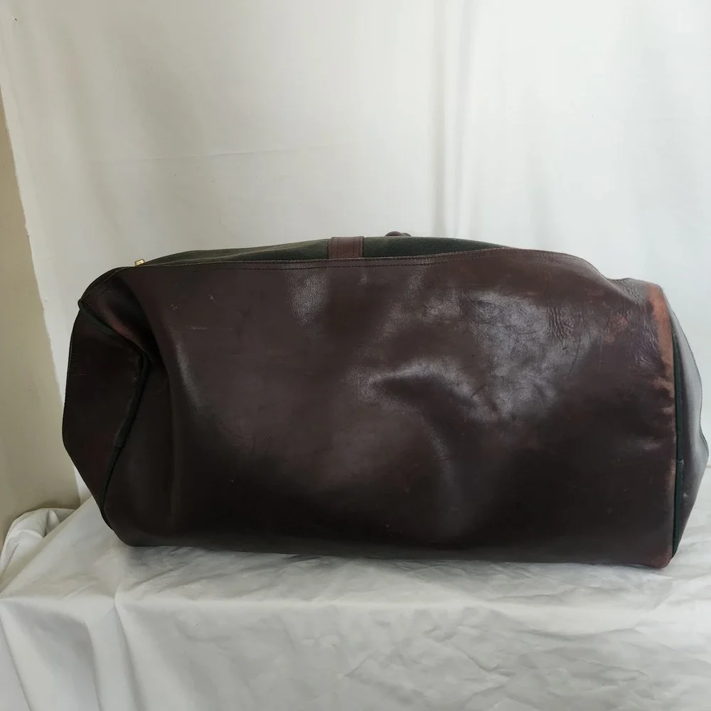 Orvis Battenkill Canvas Duffle Bag Green Leather 30